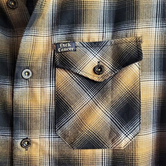Dixxon Flannel CO FXCK CANCER Men's Flannel Shirt - LTall - Picture 6 of 10